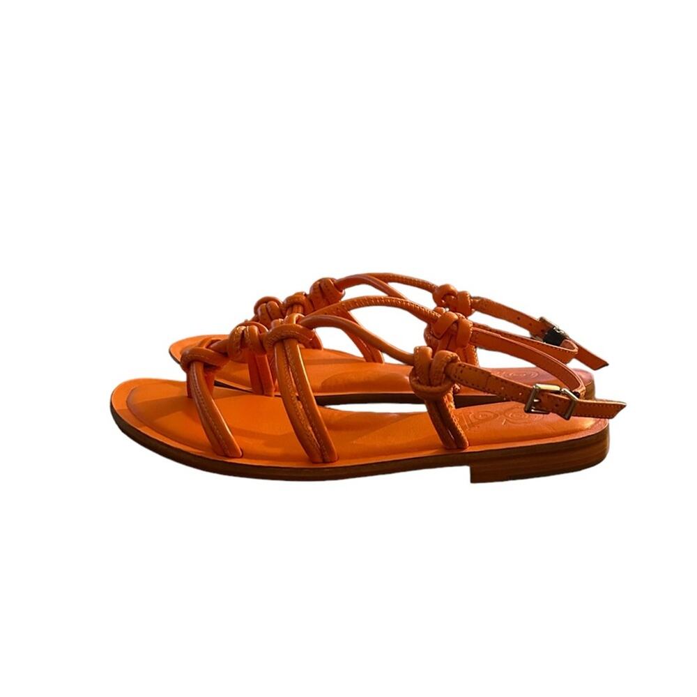 Women’s Orange Knot-Strap Flat Sandals